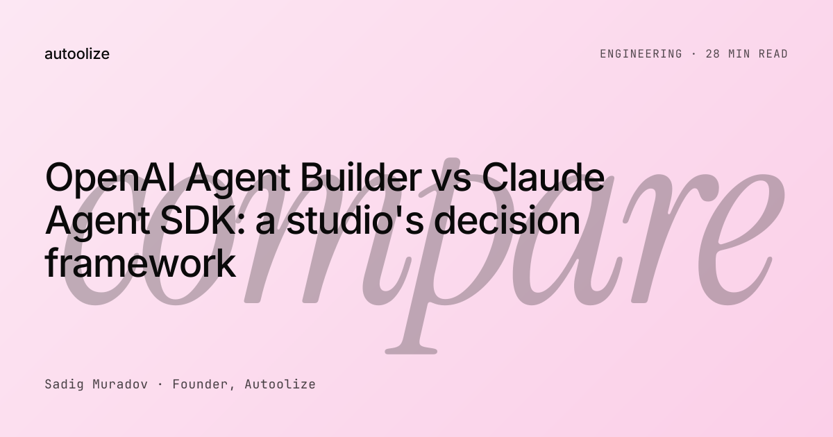 OpenAI Agent Builder vs Claude Agent SDK (studio playbook)